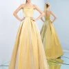 Ieena Duggal - 26009I Folded Off Shoulder Gilded Ballgown Mac Duggal