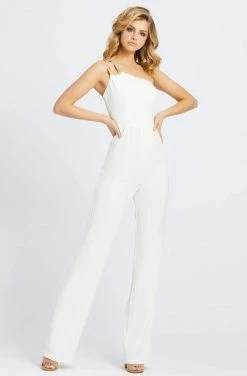 Mac Duggal Ieena Duggal - 26066I Embellished Asymmetric Jumpsuit