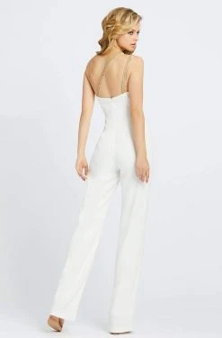 Mac Duggal Ieena Duggal - 26066I Embellished Asymmetric Jumpsuit