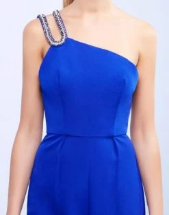 Mac Duggal Ieena Duggal - 26066I Embellished Asymmetric Jumpsuit