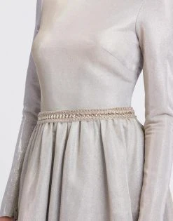 Ieena Duggal - 26125I Long Sleeves A-Line Gown With Slit 7 Ieena Duggal - 26125I Long Sleeves A-Line Gown With Slit