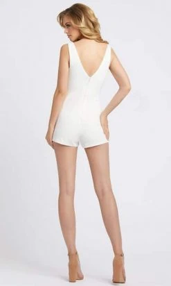 Ieena Duggal - 26142I Deep V-neck Romper With Blazer Mac Duggal 9 Ieena Duggal - 26142I Deep V-neck Romper With Blazer Mac Duggal