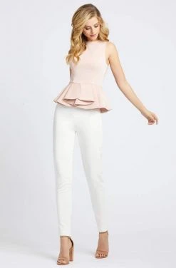 Ieena Duggal - 26144I Sleeveless Peplum Pantsuit