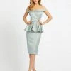 Mac Duggal Ieena Duggal - 26145I Off-Shoulder Sheath Dress With Peplum 2 Mac Duggal Ieena Duggal - 26145I Off-Shoulder Sheath Dress With Peplum