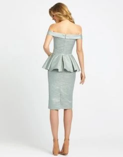 Mac Duggal Ieena Duggal - 26145I Off-Shoulder Sheath Dress With Peplum