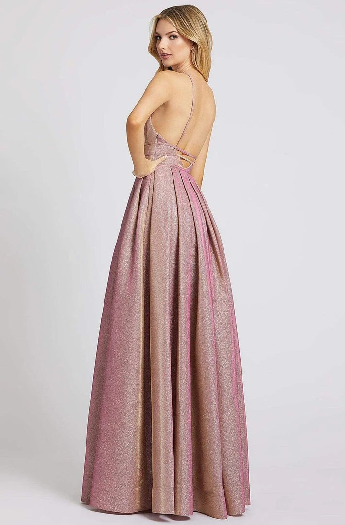 Ieena Duggal - 26148I Shimmering Sleeveless Plunged V Neck A-Line Gown 3 Ieena Duggal - 26148I Shimmering Sleeveless Plunged V Neck A-Line Gown