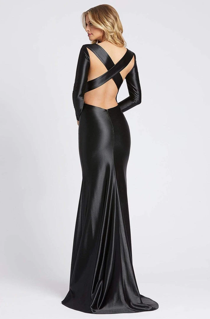 Ieena Duggal - 26169I Long Sleeve Bateau Sheath Dress Mac Duggal 6 Ieena Duggal - 26169I Long Sleeve Bateau Sheath Dress Mac Duggal