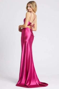 Ieena Duggal - 26263I Double Lace Up Back Satin Gown Mac Duggal