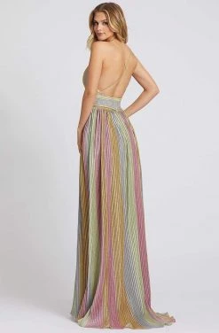 Mac Duggal Ieena Duggal - 26274I Plunging Bodice Pleated A-Line Gown