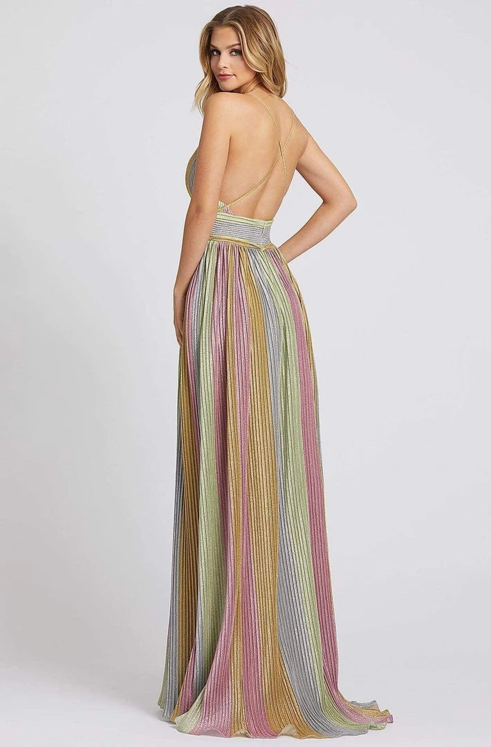 Mac Duggal Ieena Duggal - 26274I Plunging Bodice Pleated A-Line Gown 4 Mac Duggal Ieena Duggal - 26274I Plunging Bodice Pleated A-Line Gown