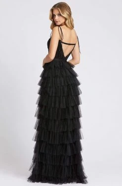 Ieena Duggal - 26281I Sequined Corset Bodice Tiered Tulle Gown 6 Ieena Duggal - 26281I Sequined Corset Bodice Tiered Tulle Gown