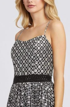 Mac Duggal Ieena Duggal - 26294I Metallic Geo-Pattern Sleeveless A Line Gown 7 Mac Duggal Ieena Duggal - 26294I Metallic Geo-Pattern Sleeveless A Line Gown