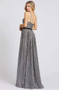 Mac Duggal Ieena Duggal - 26294I Metallic Geo-Pattern Sleeveless A Line Gown 6 Mac Duggal Ieena Duggal - 26294I Metallic Geo-Pattern Sleeveless A Line Gown
