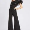 Ieena Duggal - 26314I Tiered Ruffle One Shoulder Bell Bottom Jumpsuit Mac Duggal