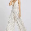 Ieena Duggal - 26315I Plunging Flared Polkadot Jumpsuit 1 Ieena Duggal - 26315I Plunging Flared Polkadot Jumpsuit