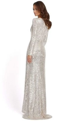 Ieena Duggal - 26395 V-Neck Long Sleeve Full Sequin Evening Gown