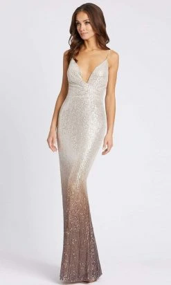 Ieena Duggal - 26407 Spaghetti Strap Ombre Sequin Dress