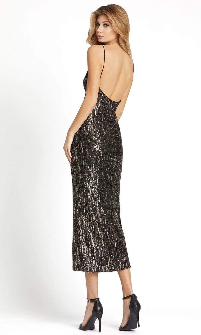 Ieena Duggal - 26447 Dual Toned Sequin Fitted Mid-Length Dress 4 Ieena Duggal - 26447 Dual Toned Sequin Fitted Mid-Length Dress