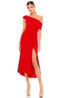 Ieena Duggal - 26484 Asymmetric Neckline Fitted Bodice A-Line Dress