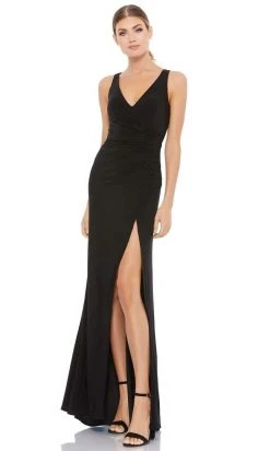 Ieena Duggal - 26513 Sleeveless V-Neck High Leg Slit Fitted Gown