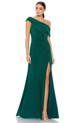 Ieena Duggal - 26517 Asymmetric Off-Shoulder Neckline High Slit Gown