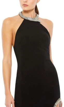 Ieena Duggal - 26533 Bead-Trimmed Halter Dress