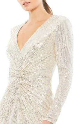 Ieena Duggal - 26549I Twist Front Sequin High Low Dress