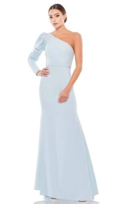 Ieena Duggal - 26592I Puff Long Sleeve One Shoulder Gown