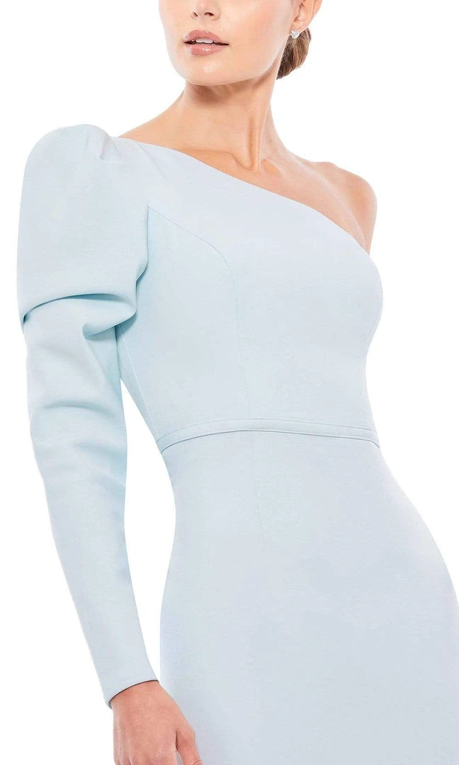 Ieena Duggal - 26592I Puff Long Sleeve One Shoulder Gown 5 Ieena Duggal - 26592I Puff Long Sleeve One Shoulder Gown