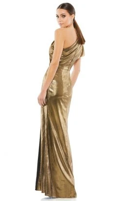 Ieena Duggal 26600 - Metallic One Shoulder Fitted Dress