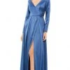 Ieena Duggal - 26613 Long Sleeves Pleated Gown 1 Ieena Duggal - 26613 Long Sleeves Pleated Gown