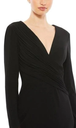 Ieena Duggal 26686 - Long Sleeves Deep V-neck Evening Gown 12 Ieena Duggal 26686 - Long Sleeves Deep V-neck Evening Gown