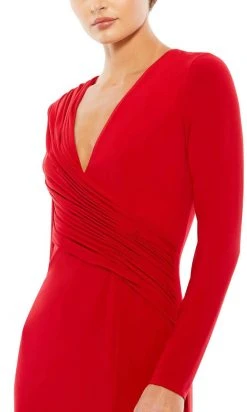 Ieena Duggal 26686 - Long Sleeves Deep V-neck Evening Gown 16 Ieena Duggal 26686 - Long Sleeves Deep V-neck Evening Gown