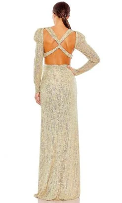 Ieena Duggal 27050 - Puff Sleeve Sequin Evening Dress