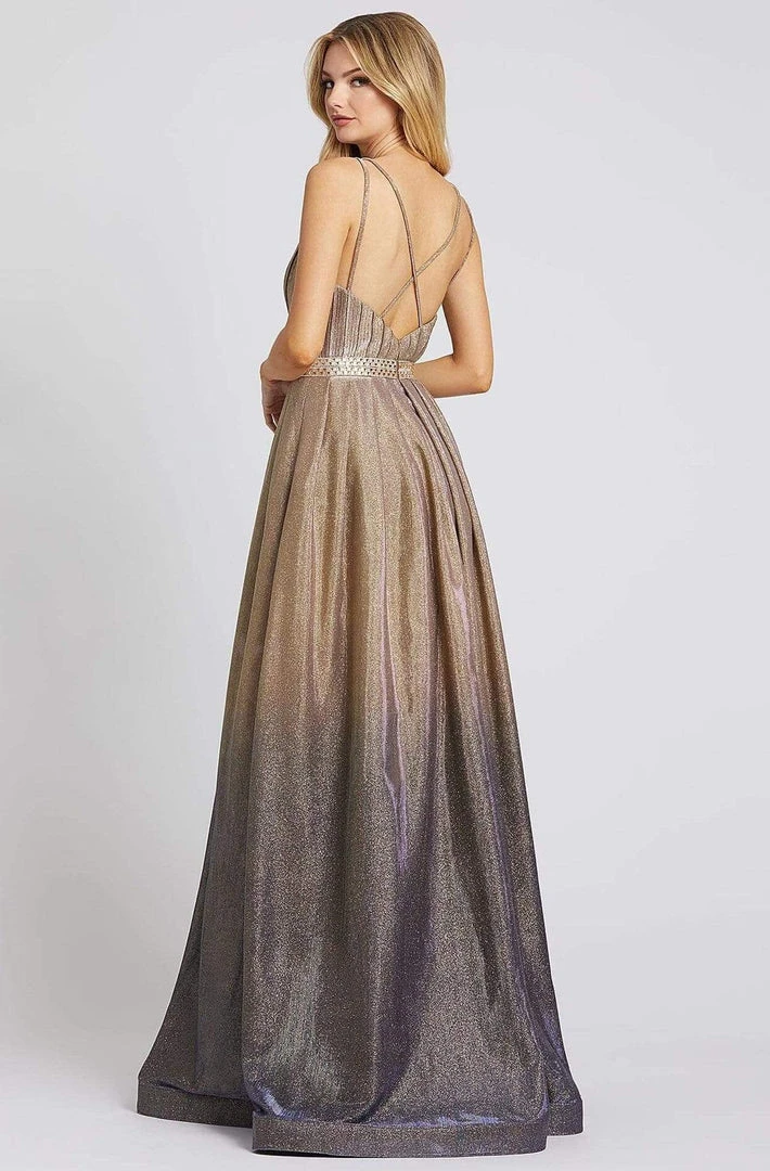 Ieena Duggal - 30687I Shirred Bodice Glitter Ombre Gown Mac Duggal 4 Ieena Duggal - 30687I Shirred Bodice Glitter Ombre Gown Mac Duggal