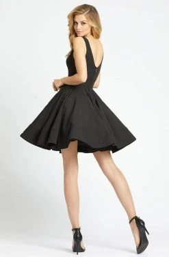 Ieena Duggal - 48478I Classic V-Neck Flutter A-line Dress