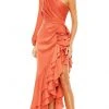 Ieena Duggal 49531 - Asymmetric Ruffled High-Low Evening Gown