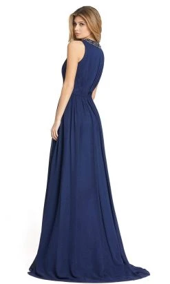 Ieena Duggal - 55147 Beaded Jewel Neck A-Line Dress