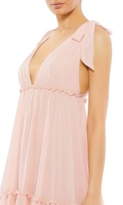 Ieena Duggal - 55411I Bow Accented Tiered A-Line Dress