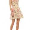 Ieena Duggal - 55430I Ruched Bod Floral Short Dress