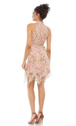 Ieena Duggal - 55436I High Halter Ruched Floral Dress