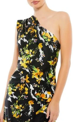 Ieena Duggal 55630 - Floral One Shoulder Cocktail Dress