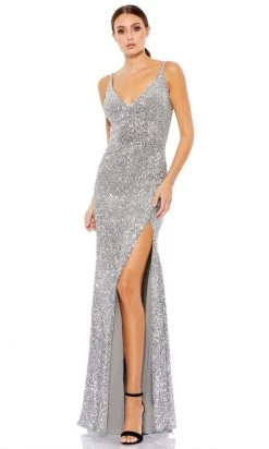 Ieena Duggal - 67717 Sequined Plunging V Neck Sheath Dress