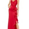 Ieena Duggal - 67815 Plunging V Neck Ruffled Dress