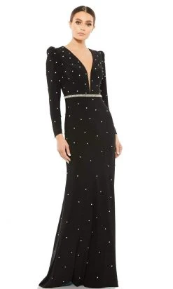 Ieena Duggal - 67874I Jewel Studded Long Sleeve Gown 9 Ieena Duggal - 67874I Jewel Studded Long Sleeve Gown