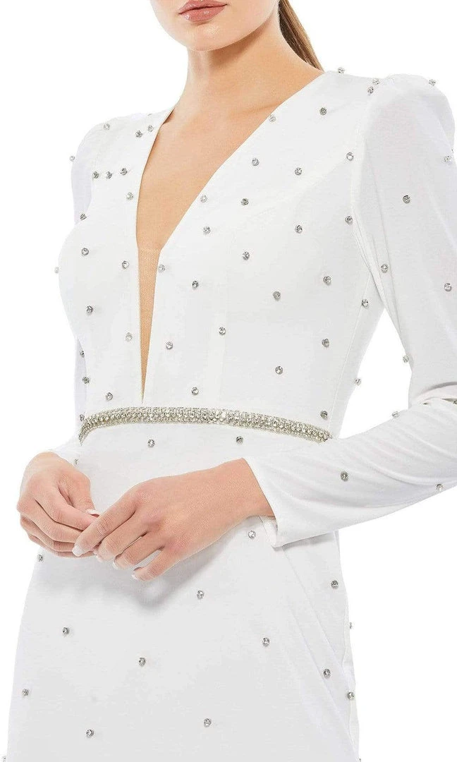 Ieena Duggal - 67874I Jewel Studded Long Sleeve Gown 5 Ieena Duggal - 67874I Jewel Studded Long Sleeve Gown