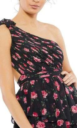 Ieena Duggal - 67947I Floral Printed Tiered High Low Dress 7 Ieena Duggal - 67947I Floral Printed Tiered High Low Dress