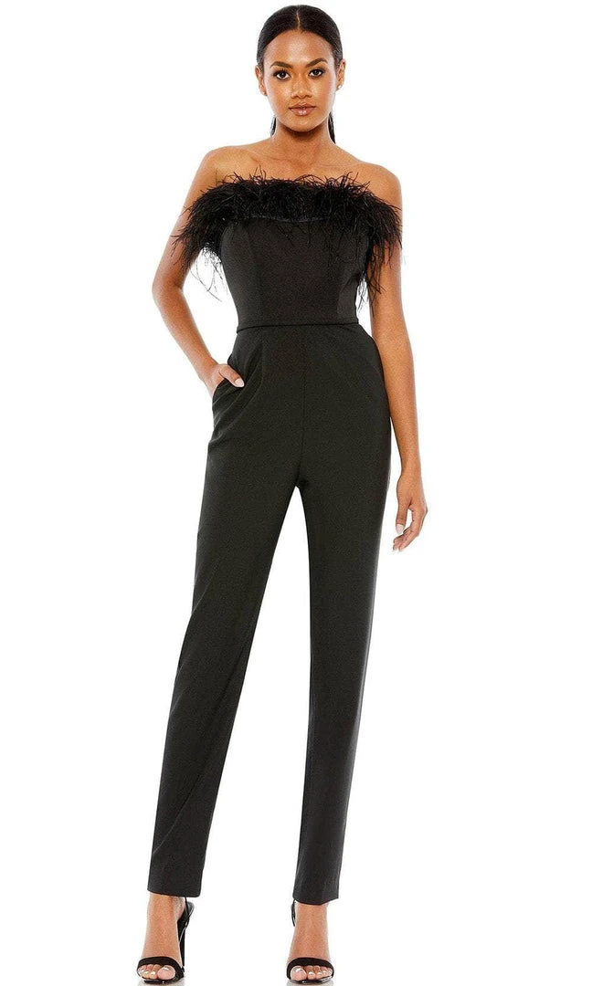 Ieena Duggal 68146 - Feathered Strapless Formal Jumpsuit 3 Ieena Duggal 68146 - Feathered Strapless Formal Jumpsuit