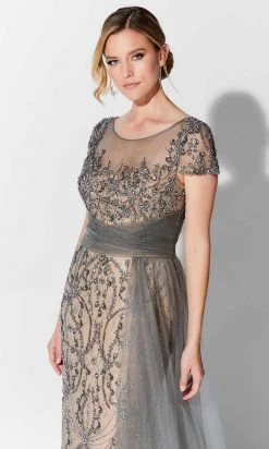 Ivonne D 122D62 - Beaded Tulle Overskirt Sheath Gown Ivonne D For Mon Cheri 8 Ivonne D 122D62 - Beaded Tulle Overskirt Sheath Gown Ivonne D For Mon Cheri