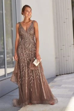 Ivonne D By Mon Cheri - 120D03W Embroidered V-Neck Long Dress Ivonne D For Mon Cheri 24 Ivonne D By Mon Cheri - 120D03W Embroidered V-Neck Long Dress Ivonne D For Mon Cheri